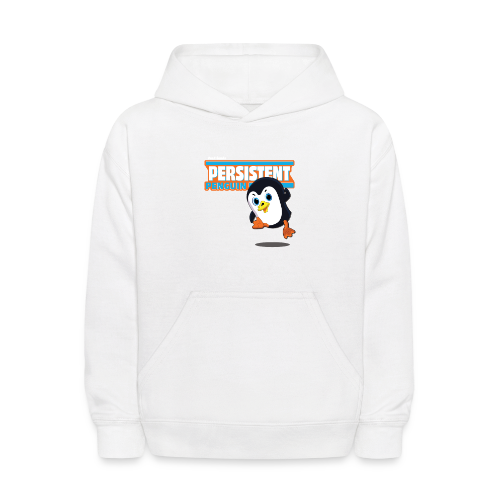 Persistent Penguin Character Comfort Kids Hoodie - white