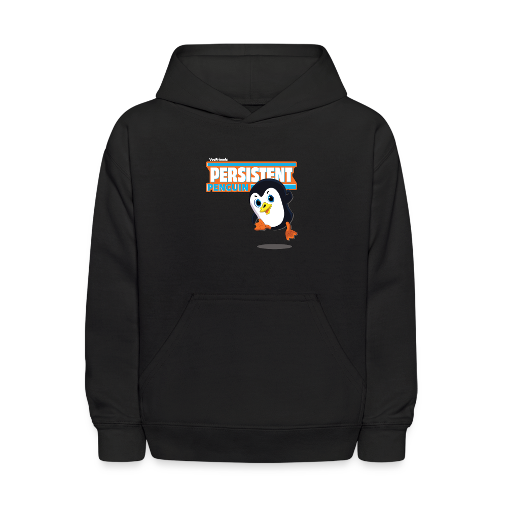 Persistent Penguin Character Comfort Kids Hoodie - black