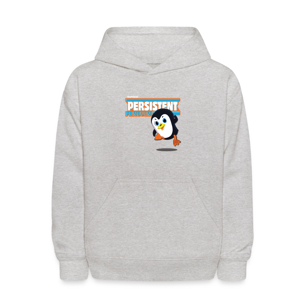 Persistent Penguin Character Comfort Kids Hoodie - heather gray