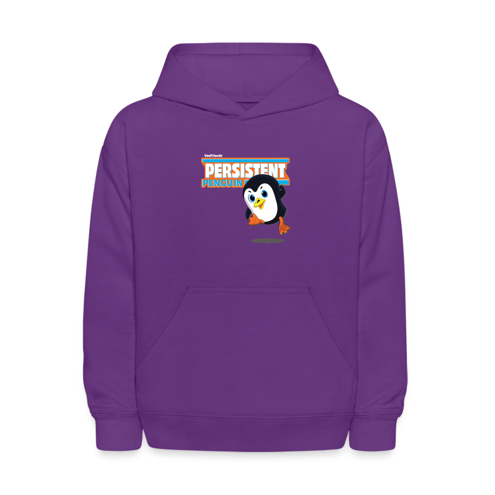 Persistent Penguin Character Comfort Kids Hoodie - purple