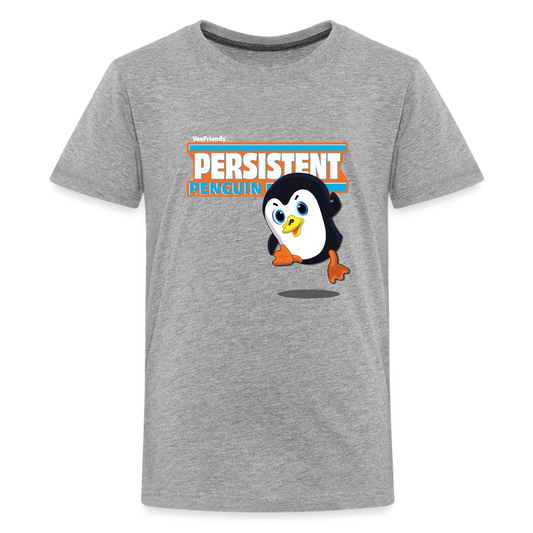 Persistent Penguin Character Comfort Kids Tee - heather gray