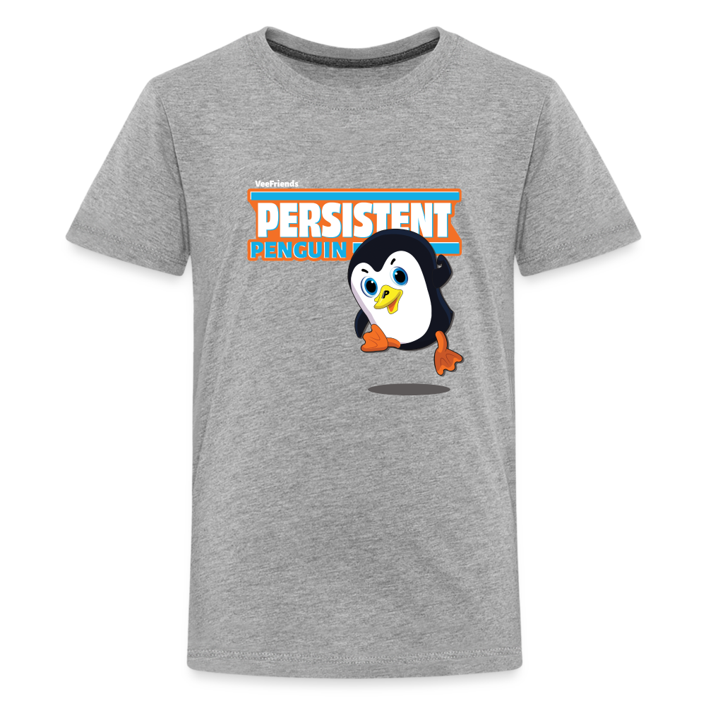 Persistent Penguin Character Comfort Kids Tee - heather gray