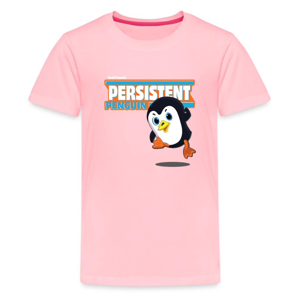 Persistent Penguin Character Comfort Kids Tee - pink