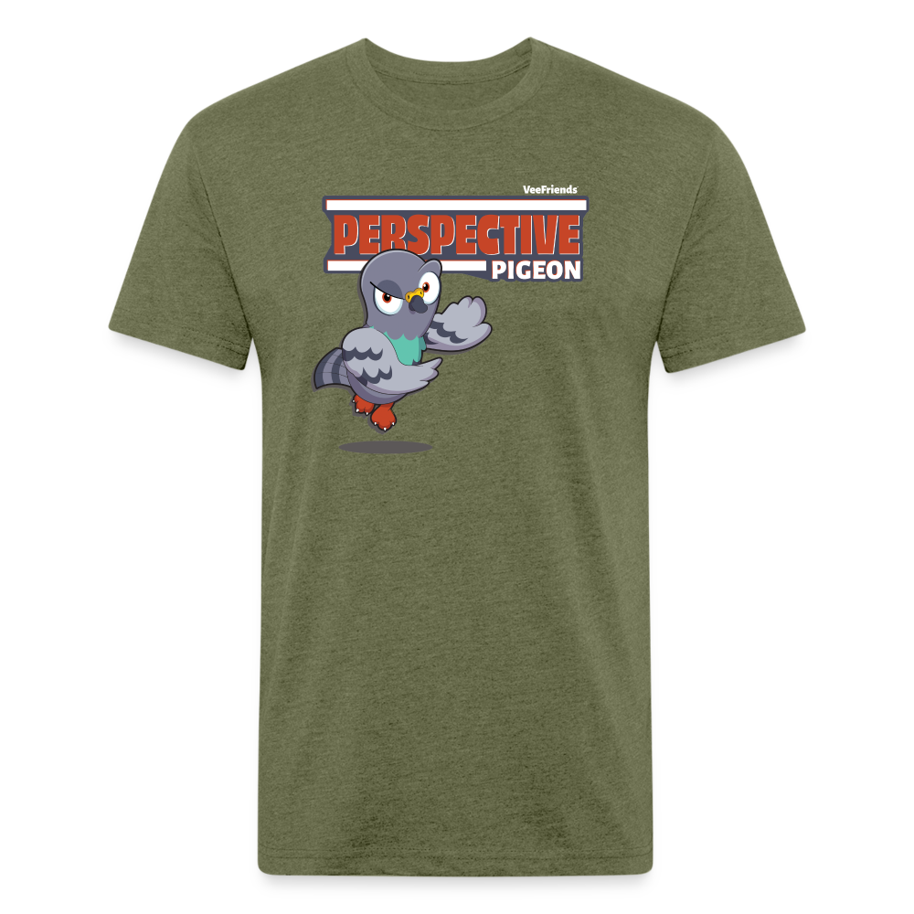 Perspective Pigeon Character Comfort Adult Tee - heather military green