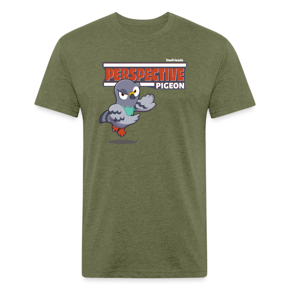 
            
                Load image into Gallery viewer, Perspective Pigeon Character Comfort Adult Tee - heather military green
            
        