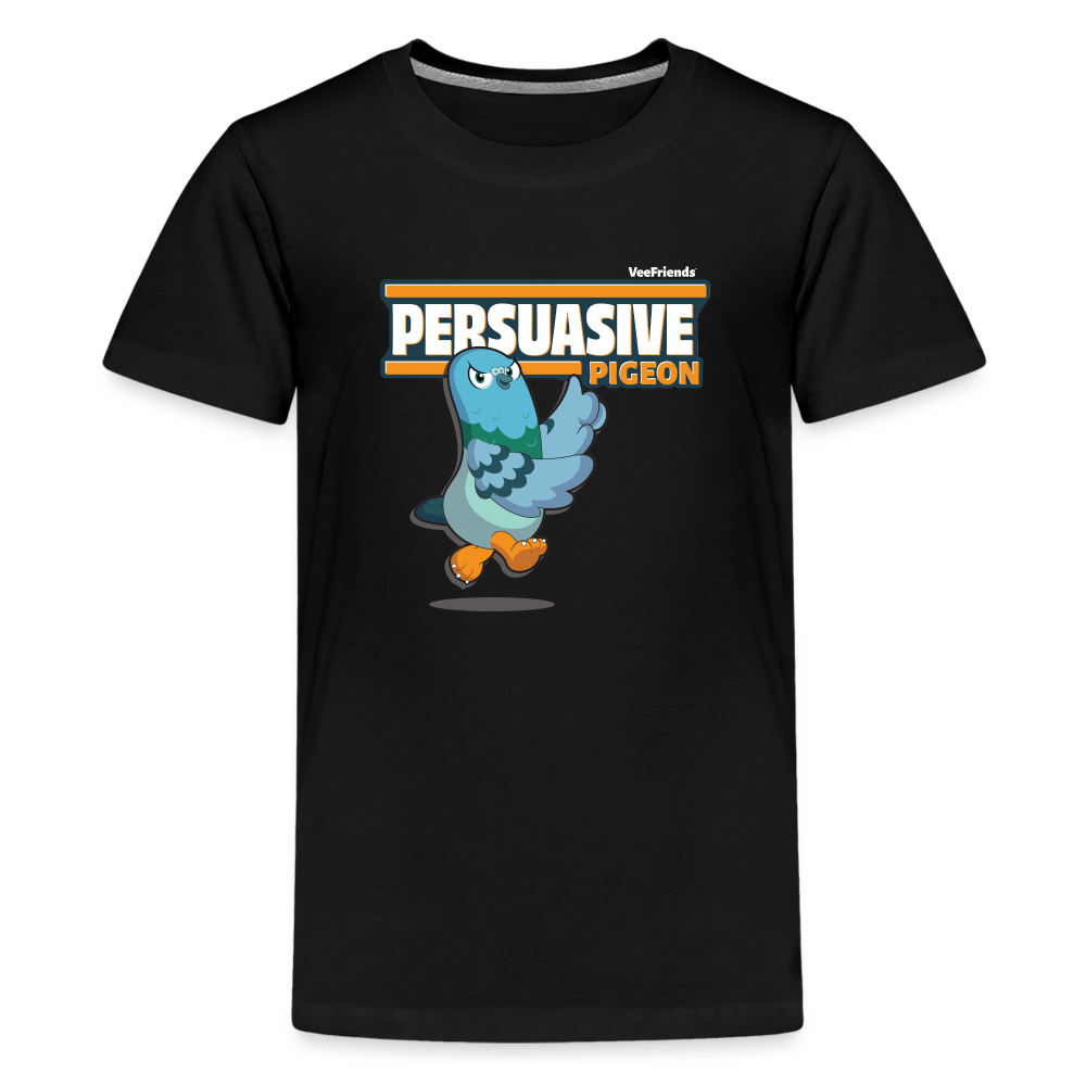 Persuasive Pigeon Character Comfort Kids Tee - black