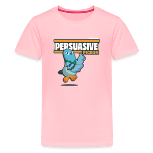 Persuasive Pigeon Character Comfort Kids Tee - pink