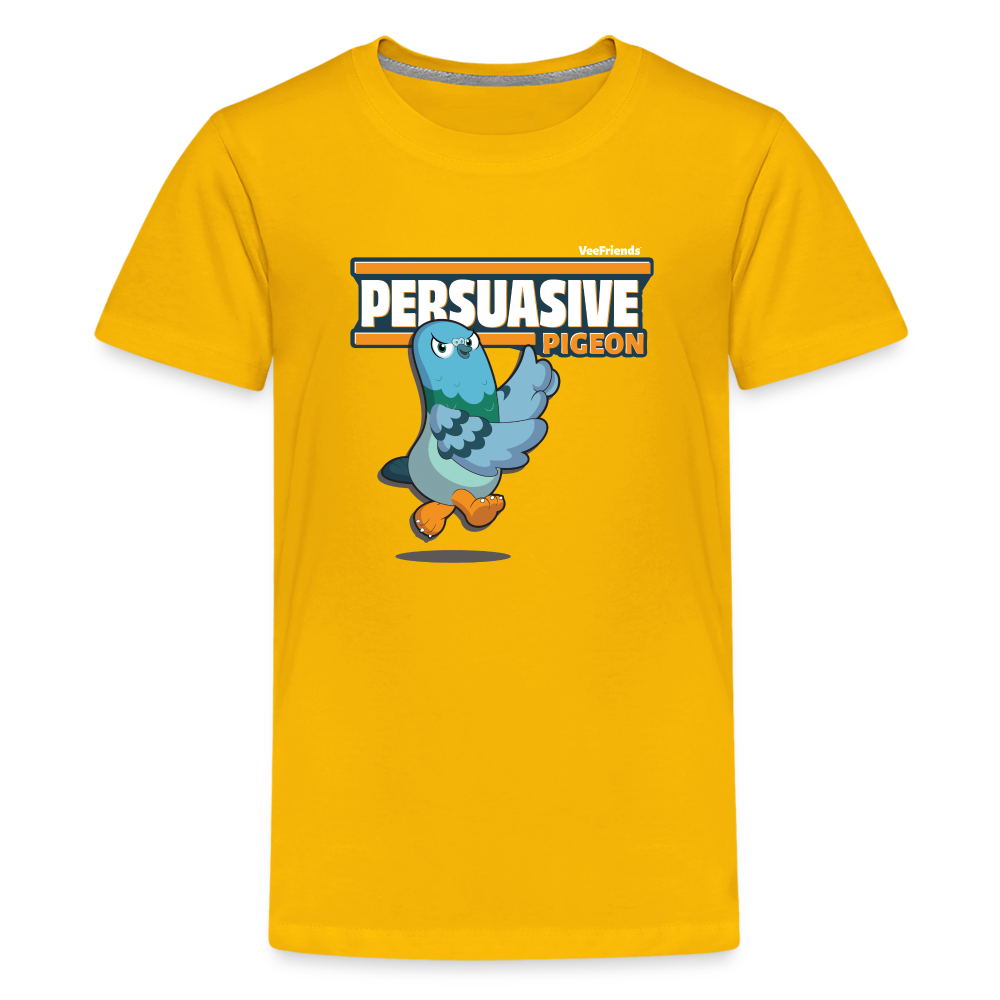 Persuasive Pigeon Character Comfort Kids Tee - sun yellow