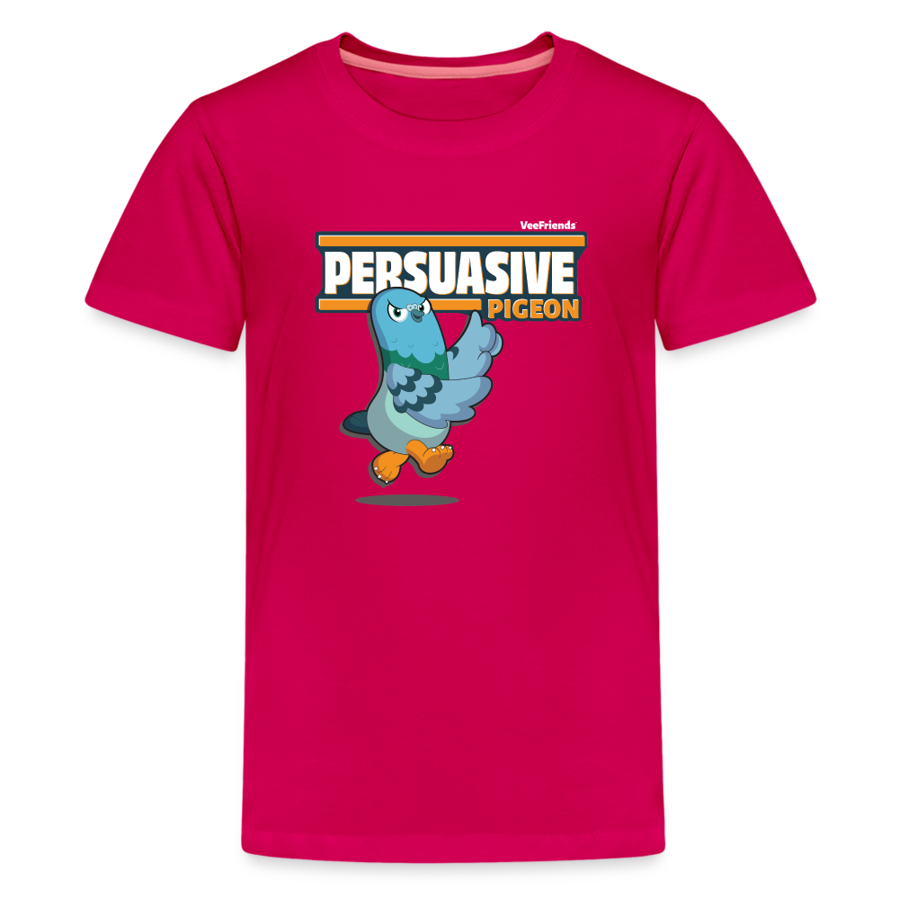 Persuasive Pigeon Character Comfort Kids Tee - dark pink