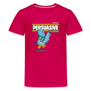 Persuasive Pigeon Character Comfort Kids Tee - dark pink