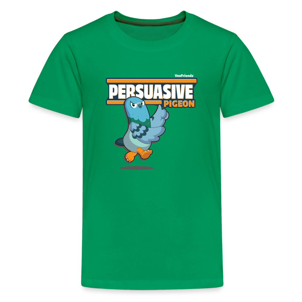 Persuasive Pigeon Character Comfort Kids Tee - kelly green
