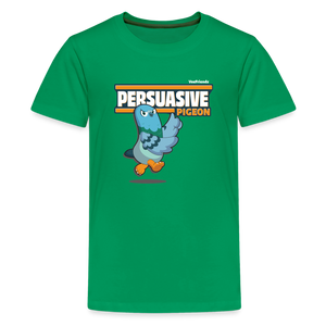 
            
                Load image into Gallery viewer, Persuasive Pigeon Character Comfort Kids Tee - kelly green
            
        