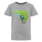 Practical Peacock Character Comfort Kids Tee - heather gray