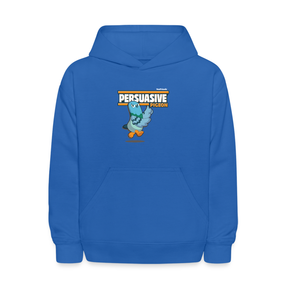 Persuasive Pigeon Character Comfort Kids Hoodie - royal blue