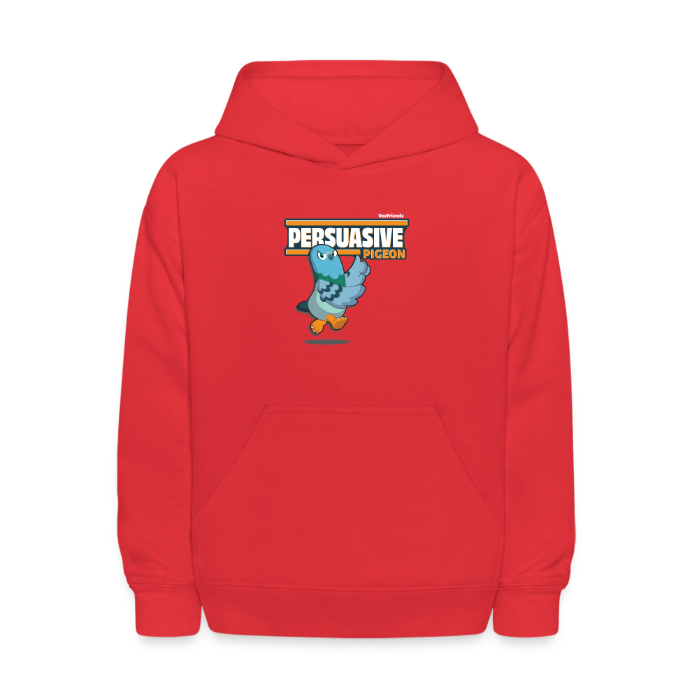 Persuasive Pigeon Character Comfort Kids Hoodie - red