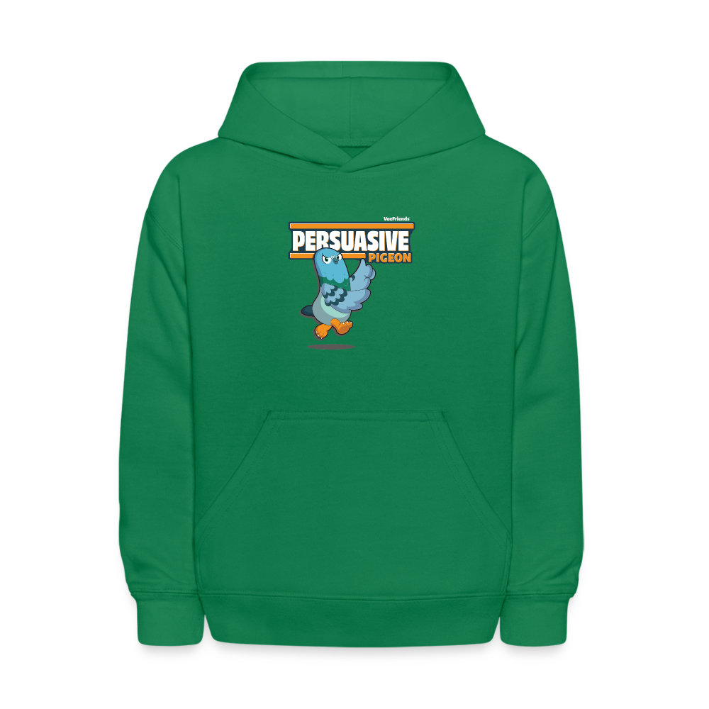 Persuasive Pigeon Character Comfort Kids Hoodie - kelly green