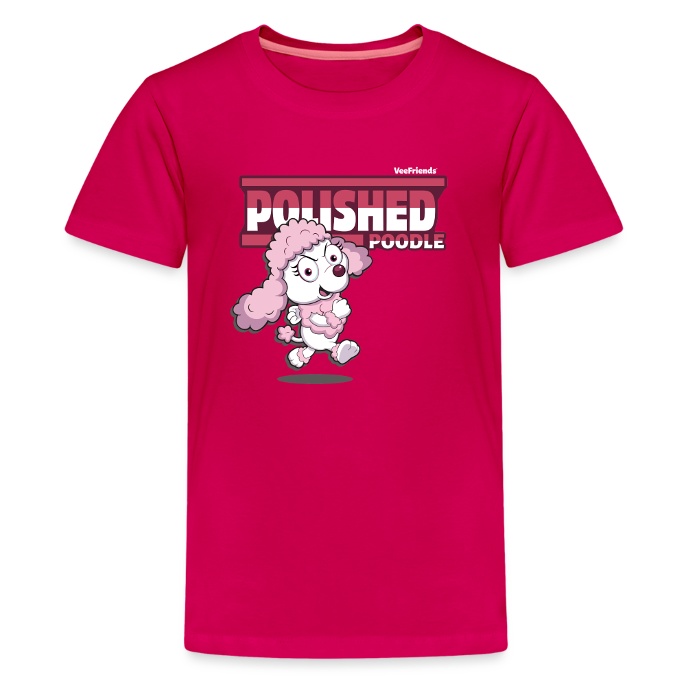 Polished Poodle Character Comfort Kids Tee - dark pink