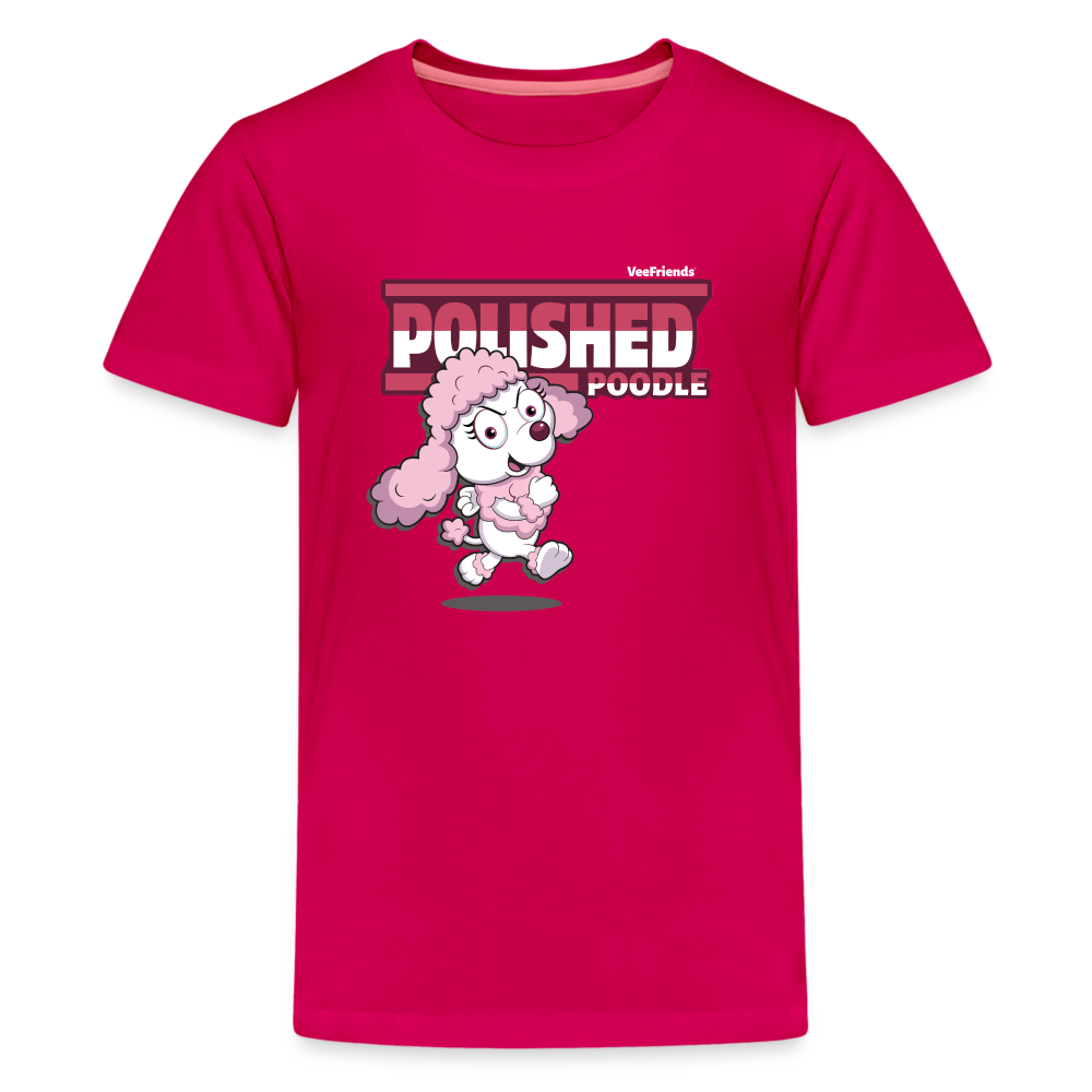 
            
                Load image into Gallery viewer, Polished Poodle Character Comfort Kids Tee - dark pink
            
        