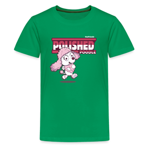 Polished Poodle Character Comfort Kids Tee - kelly green