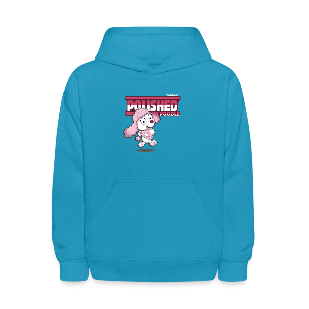 Polished Poodle Character Comfort Kids Hoodie - turquoise