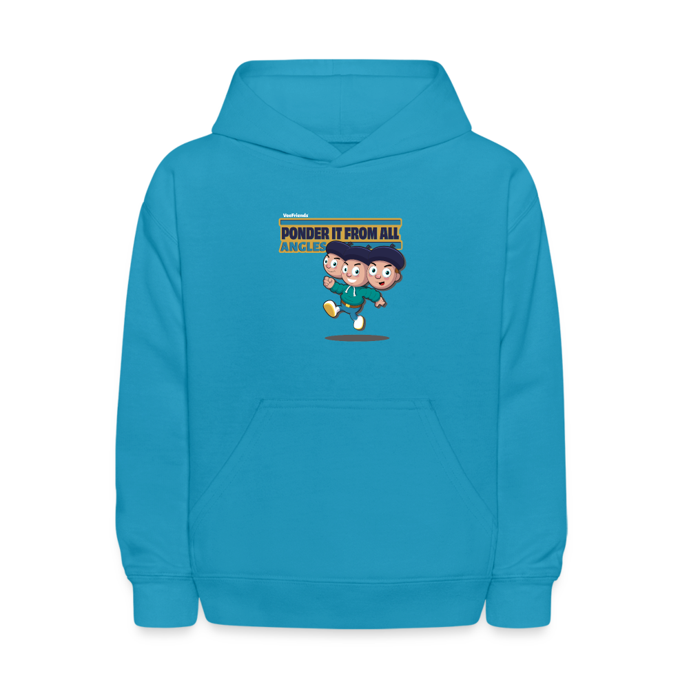 Ponder It From All Angles Character Comfort Kids Hoodie - turquoise