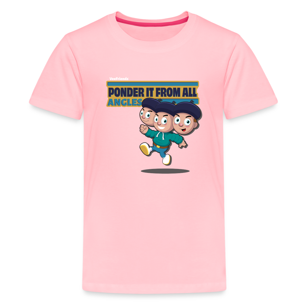 Ponder It From All Angles Character Comfort Kids Tee - pink