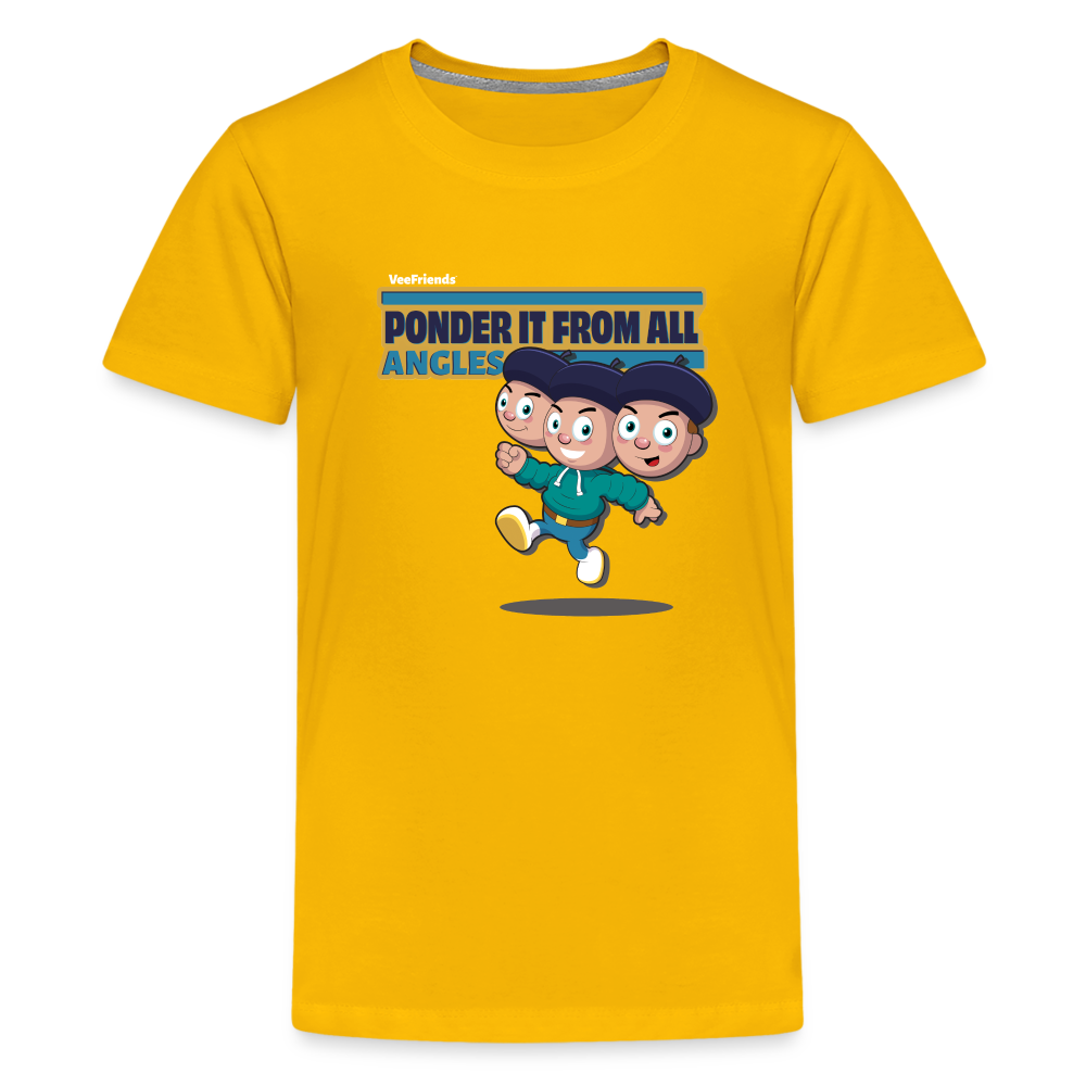 Ponder It From All Angles Character Comfort Kids Tee - sun yellow
