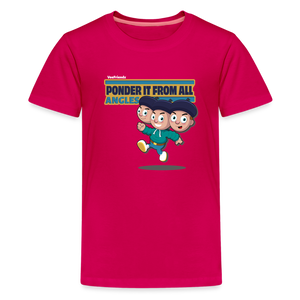 Ponder It From All Angles Character Comfort Kids Tee - dark pink