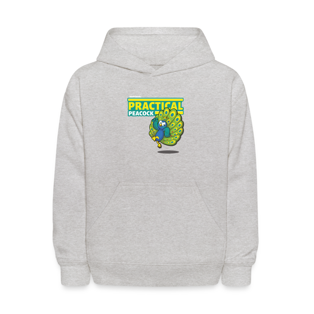 Practical Peacock Character Comfort Kids Hoodie - heather gray