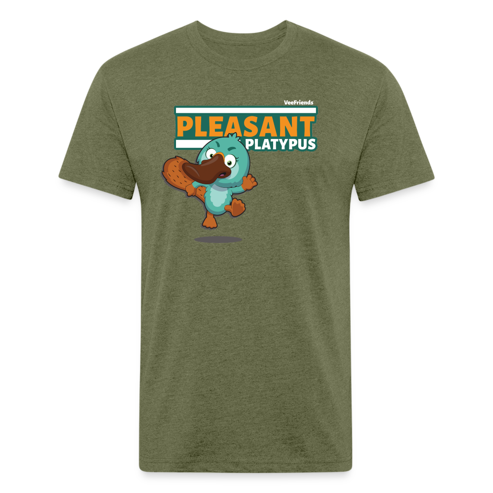 Pleasant Platypus Character Comfort Adult Tee - heather military green