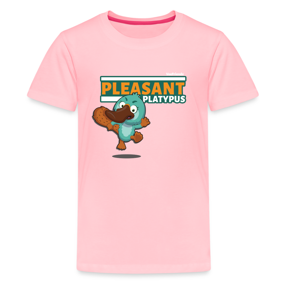 Pleasant Platypus Character Comfort Kids Tee - pink