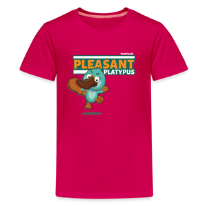 Pleasant Platypus Character Comfort Kids Tee - dark pink