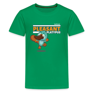 Pleasant Platypus Character Comfort Kids Tee - kelly green