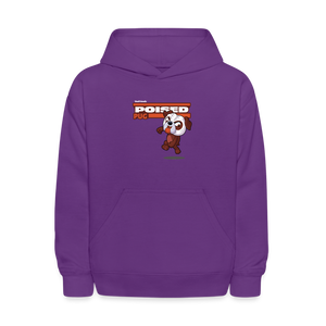 Poised Pug Character Comfort Kids Hoodie - purple