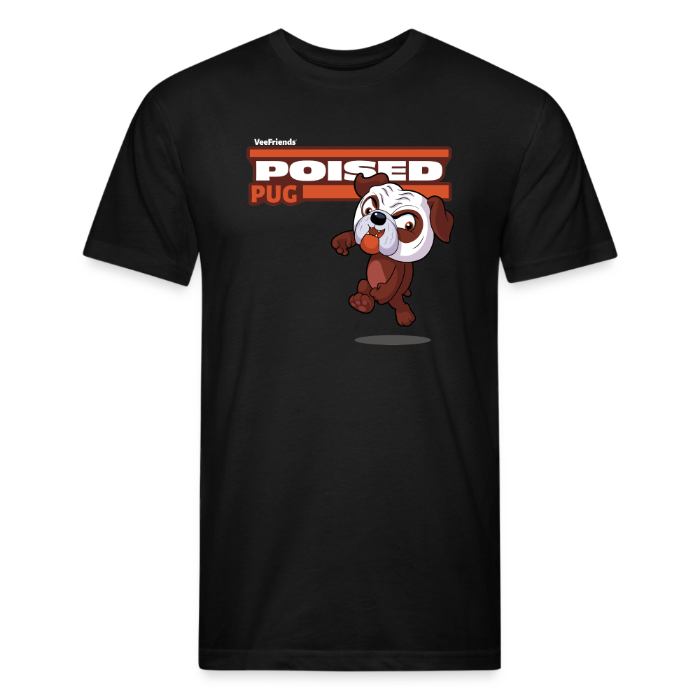 Poised Pug Character Comfort Adult Tee - black