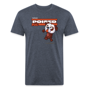 Poised Pug Character Comfort Adult Tee - heather navy