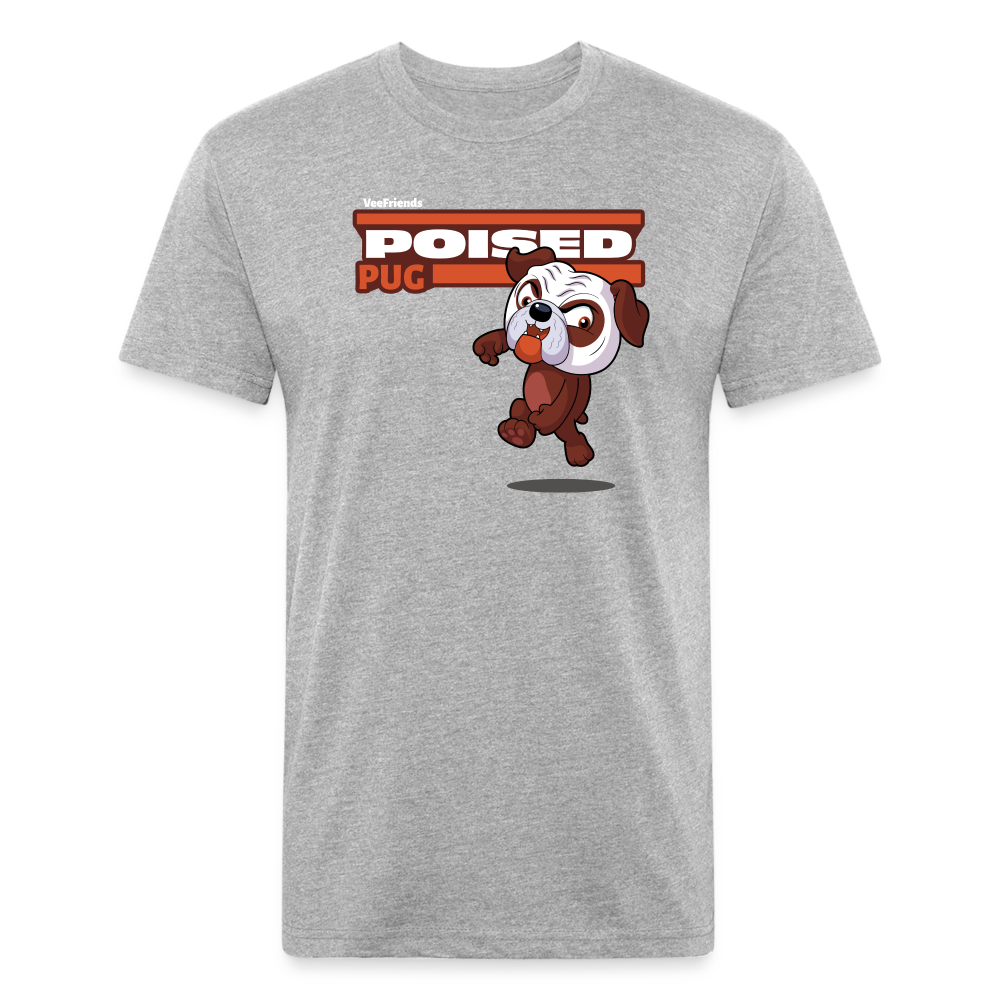 Poised Pug Character Comfort Adult Tee - heather gray