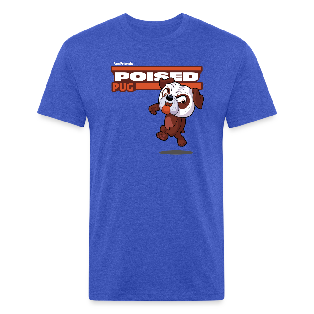 Poised Pug Character Comfort Adult Tee - heather royal