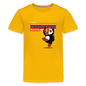 
            
                Load image into Gallery viewer, Productive Puffin Character Comfort Kids Tee - sun yellow
            
        