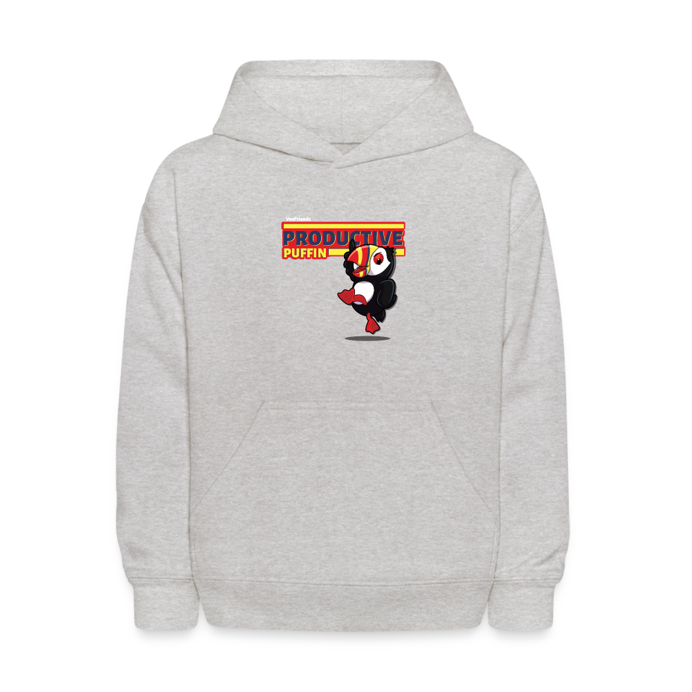 Productive Puffin Character Comfort Kids Hoodie - heather gray