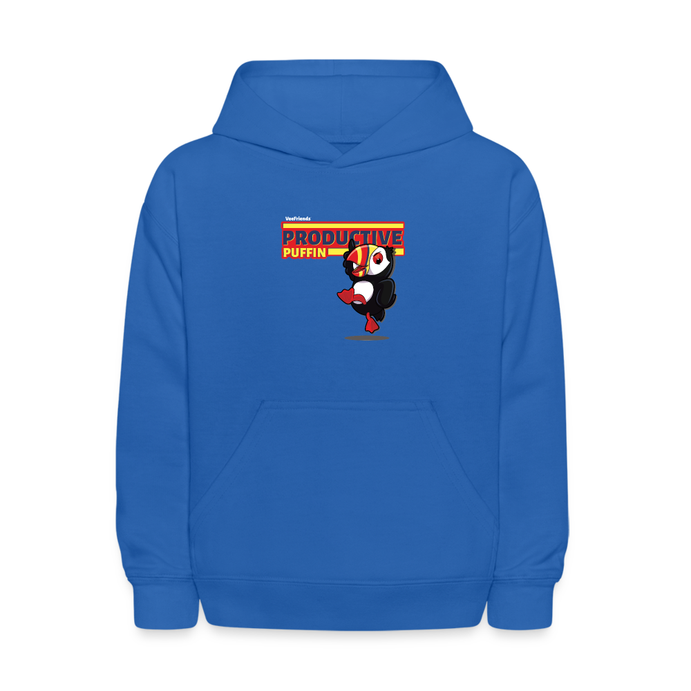 Productive Puffin Character Comfort Kids Hoodie - royal blue