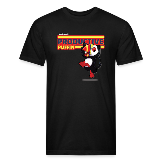 Productive Puffin Character Comfort Adult Tee - black