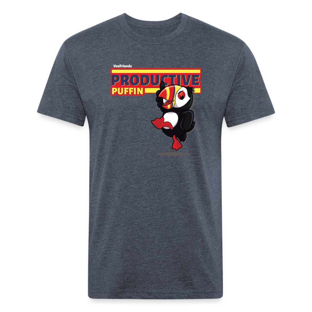 Productive Puffin Character Comfort Adult Tee - heather navy