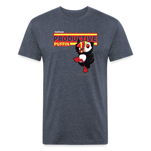 Productive Puffin Character Comfort Adult Tee - heather navy