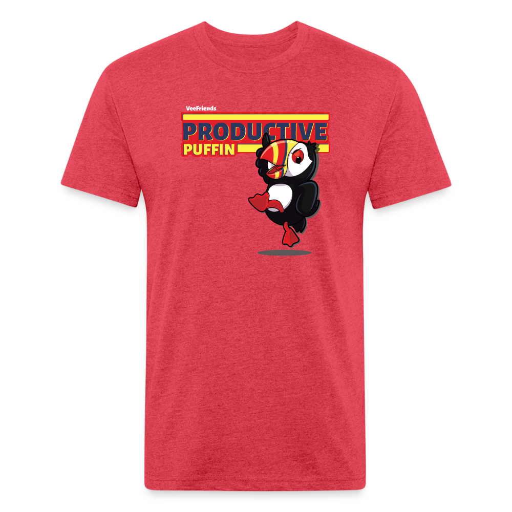 
            
                Load image into Gallery viewer, Productive Puffin Character Comfort Adult Tee - heather red
            
        