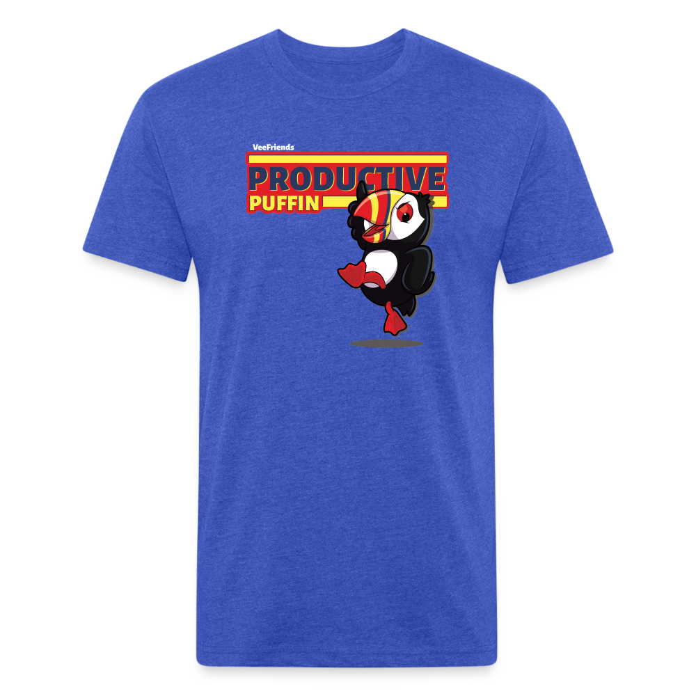 Productive Puffin Character Comfort Adult Tee - heather royal