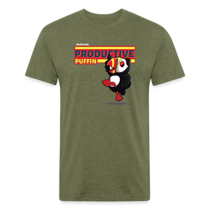 
            
                Load image into Gallery viewer, Productive Puffin Character Comfort Adult Tee - heather military green
            
        