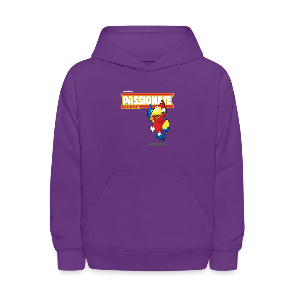 Passionate Parrot Character Comfort Kids Hoodie - purple