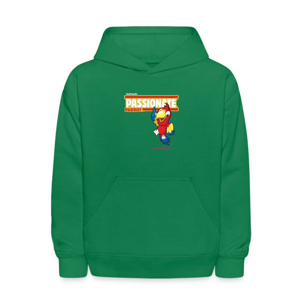 Passionate Parrot Character Comfort Kids Hoodie - kelly green