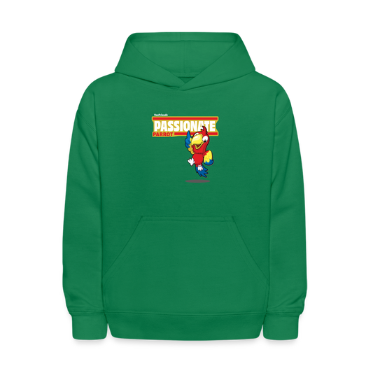 Passionate Parrot Character Comfort Kids Hoodie - kelly green